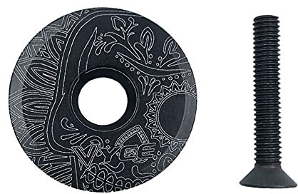 La Cabina Tappo Superiore Manubrio in Lega di Alluminio per MTB con Vite, Coperchio Forcella Bici, Accessori per Forcella da 28,6 mm (Nero)