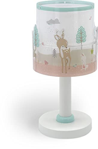 Dalber Kinder Tischlampe Nachttischlampe kinderzimmer Loving Deer Reh Tiere Rosa, 61271, E14