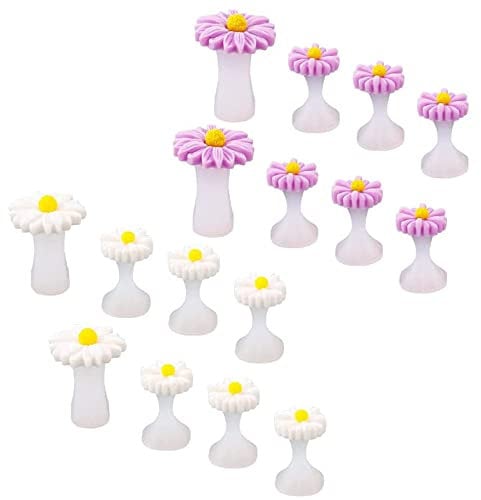 LAIYOHO 2 Sets (16 Pcs) Silicone Toe Separators & Spreaders | Reusable Toe Dividers for Nail Polish, Pedicure Tools | Ideal for Home Spa, Salon Use (White/Purple)