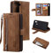 UEEBAI Hülle für Samsung Galaxy A32 5G/M32 5G, Retro Reißverschluss Handyhülle PU Leder Handytasche Bumper mit 9 Kartenfächer Standfunktion Geldbörse Trageband Schutzhülle Flip Wallet Case - Braun