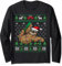 Faultier-Mütze und Lichter | niedliches Faultier zum Aufhängen hässliches Weihnachten Langarmshirt