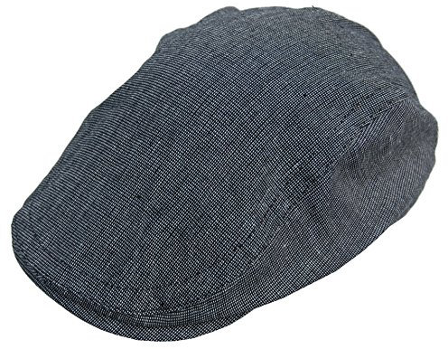 Cool4 Jungen Kinder Sommer Leinen Flatcap Schiebermütze Baumgart Gatsby Cap Mütze A14 (Schwarz-Natur)