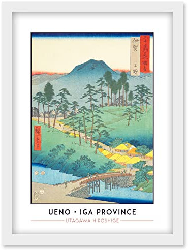 Wee Blue Coo Ueno Iga Province Utagawa Hiroshige Japanese Woodblock Classic Collection Artwork Framed Wall Art Print A4