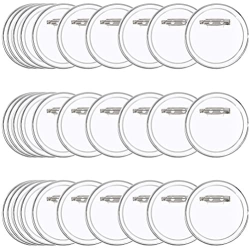 JSMTKJ 50PCS Buttons Selber Machen ohne Buttonmaschine Transparente DIY Ansteckbuttons Set 45mm selber machen Transparente DIY Ansteckbuttons für Foto Bild Kleidung