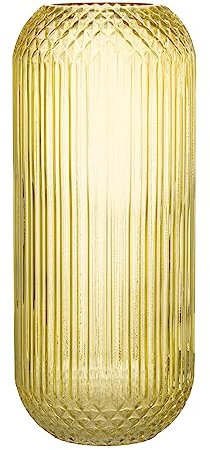 J-Line Vase Droit Taille Verre Jaune Large