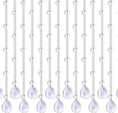 EMYJAY Door String Curtains, Crystal Glass Bead Curtain Hanging Glass Door Beads Clear Crystal Room Bead Partition Curtain For Doorways (Color : Clear, Size : 220cm)