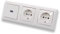 EBROM USB-C Unterputz Steckdose/Lader, 65 Watt Leistung, Schnellladefunktion für Wearables, Smartphones Tablets und Laptops, mit 2 Stück Busch Jäger Steckdosen 20EUC-914 in Balance Si alpinweiß