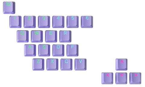 Geeky Gummiertes Tastenkappen-Set | Double Shot Translucent | ABS + TPR | OEM-Profil für mechanische Gaming-Tastatur (Lavendel, 23 Tasten)