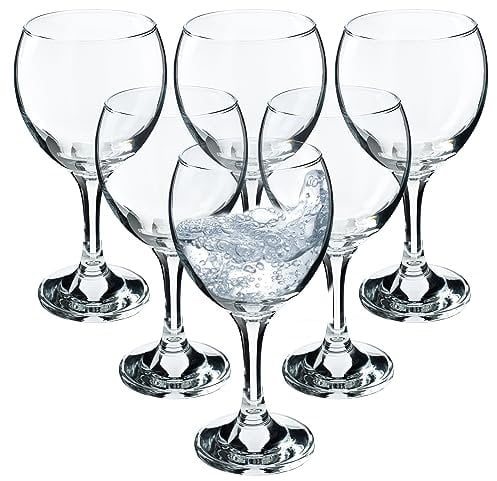KADAX Lot de 6 verres à vin élégants et de qualité supérieure - Passent au lave-vaisselle - Pour vin rouge et blanc - Verres à pied pour servir du vin et du champagne (6 x 260 ml, pour l'eau)
