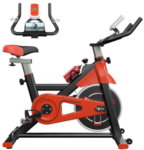 Dskeuzeew Heimtrainer Fahrrad für Zuhause Ergometer Heimtrainer mit Einstellbarem Magnetischem Widerstand, Indoor fahrrad LCD Display mit Halterung & Wasserflaschenhalter