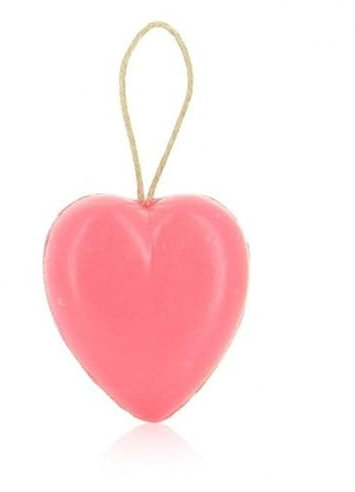 Savon de Marseille cœur rouge avec corde-savon artisanal au beurre de karité bio 95g