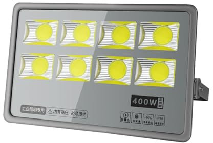 Projecteur LED Extérieur 400-800W 6000K Lumière de Sécurité IP66 Étanche Lumière Blanche Haute Luminosité LED Projecteur de Travail pour Entrepôt Garage Stade Cour 110-180m²