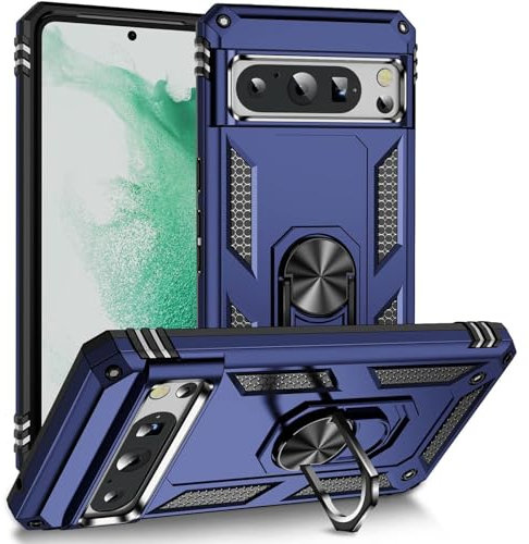 CoolGadget Outdoor Handyhülle für Google Pixel 8 Pro Outdoor Case, Defender-Design mit stoßfestem Rundumschutz und Ringhalter, kompatibel mit Google Pixel 8 Pro (6,7 Zoll), Blau