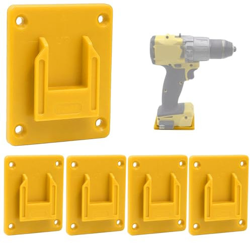5 Packs Tool Holder Compatible with Dewalt 18V & Milwaukee M18 Tools Wall Mount Storage Rack Drill Tools Fixing Bracket on Wall Bench with Screws