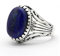 Vintage Lapislazuli-Stein-Ring, passend für Männer, 925er Sterlingsilber, königsblauer Stein, Herrenring, handgefertigter Edelstein-Schmuck, Geschenk