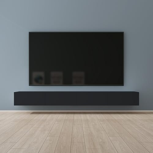Mai & Mai Fernsehtisch Fernsehschrank TV Schrank Verdeckter Griff mit Soft-Close Lowboard Hängeschrank für Wohnzimmer in Matt Anthrazit BTH: 280x40,2x30 cm Fernsehschrank02