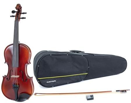 GEWA Violingarnitur Ideale VL 2 Linkshänder – 4/4 spielfertig, Massaranduba Bogen, Larsen Aurora Saiten, Violinformetui