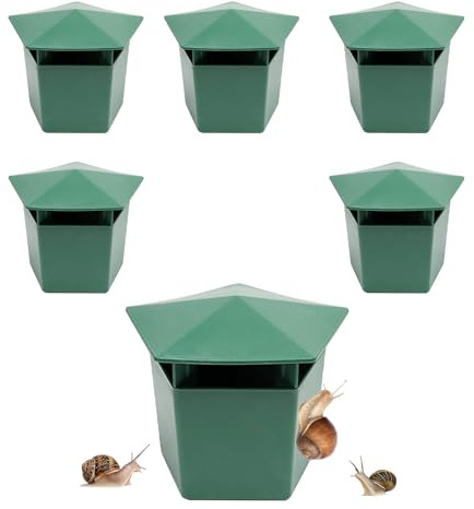 Dorclife 6Pcs Snail Trap Slug and Snail Beer Traps Eco-friendly to Catch Slugs Snails Catcher Box Plastic Snail Trapping Tools for Outdoor Garden Flowers Plant Pots Vegetable Protection