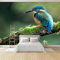 Fototapete Schlafzimmer Zweig-Eisvogel 350x256 cm 3D Druck Vliestapete, Wandtapete Wandbilder, für Wohnzimmer, Kinderzimmer, TV Hintergrund Vlies Tapete
