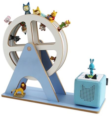 Holzura - XXL Regal für Toniebox, Toniefiguren Riesenrad, Aufbewahrung für Tonies, Halterung für Toniebox, drehbar