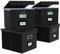 FINEW Stoff Faltbare Aufbewahrungsbox mit Deckel, Hängemappenbox für DIN A4 Hängeregister, Aufbewahrungsboxen für Büro, Faltbox für Familien (Schwarz) 4 Pack