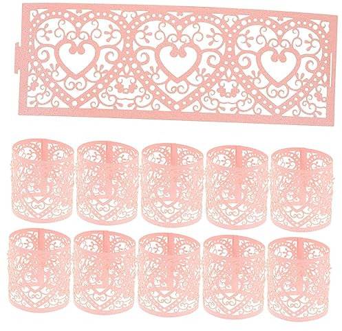 OSOLADY 50 Stück Candle-Light-papierverpackung Teelichtpackungen Lampenhüllen Aus Papier Votiv-Wraps Led-kerzenpapierschirm Goldene Teelichter Kerzenhüllen Aus Papier Lampenschirm Rosa