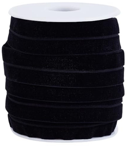 arricraft 10 Yards Weihnachtssamt Elastisches Stretchband 2cm (0.79 Zoll) Schwarzes Samtband Satinbandrolle Für Die Hochzeit Geschenkpapier Haarbögen Blumenarrangements Hauptdekoration