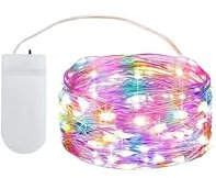 MUXIJIA 1x20er Mini Lichterkette Innen Außen Batterie mit Sterne Mond Fluoreszierende Wandsticker für Party Garten Hochzeit Weihnachten Beleuchtung Deko (2.1 metre/6.89 Ft Mehrfarbig)