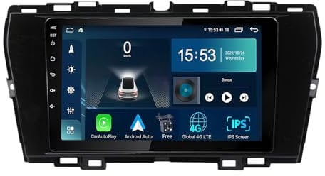 Double din android 14 car stereo 9 Touchscreen for SsangYong Tivoli 2019-2021 with Carplay, GPS Navigation, AHD Backup Camera Steering Wheel Controls FM Radio/Bluetooth/USB(S-6(8G+128G))