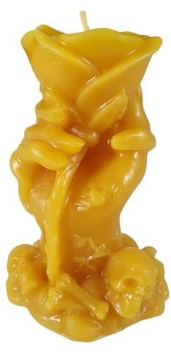 Bienenwachskerze Rosenkerze Hand mit Rose 9 cm Valentinstag breit — handgegossene Figurenkerze, Made in Germany