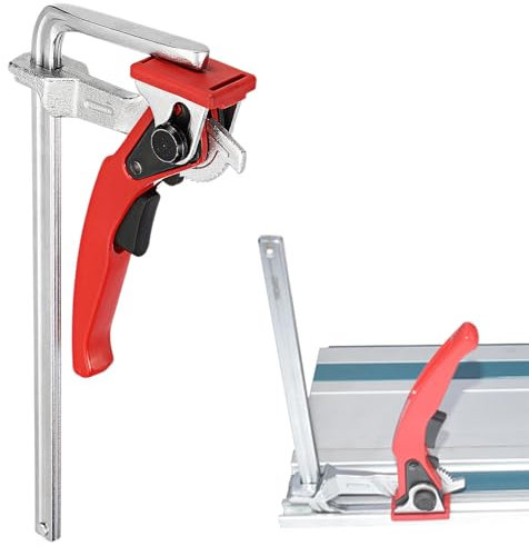 WANDGU Ganzstahl Gebelzwinge: Schnellspannzwinge, Spannbereich 160 und Ausladungstiefe 60, Fixierung von Führungsschienen diverser Hersteller, Einhandzwinge für Holz, Kunststoff und Metall