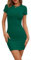 LACOZY Womens Summer Dresses Cutout One Piece Ribbed Bodycon Mini Short Sleeve Casual Slim Fitted Pencil Dresses Green S