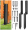 Fence Post Repair Kit, 2Pack Metal Fence Post Support with with Nails, Garden Pergola Base Post Support Bracket for Reinforcement, Ground Spike for Repairing Tilted Broken Wooden Fence