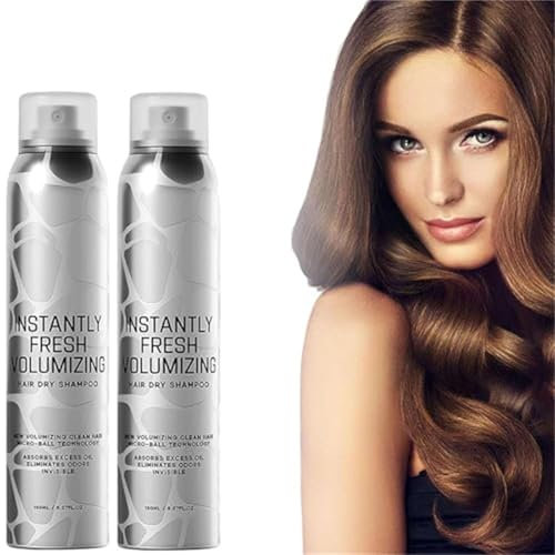 Volumizing Dry Shampoo Spray - Natürliches Trockenshampoo mit Pfefferminz & Lavendel für Instantly Fresh Volumizing Hair Dry Shampoo, Erstellen Sie eine erfrischende Frisur, 150ml (2 pcs)