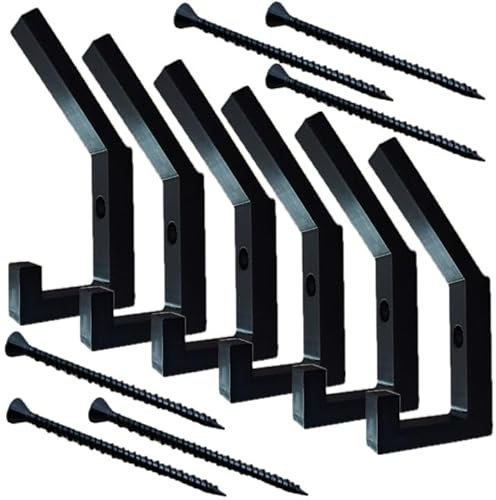 js3dmanufaktur Garderobenhaken Haken für Akustik Paneele Akustikpaneele Akustikpanel DIY vertikal schwarz groß inkl. Schrauben