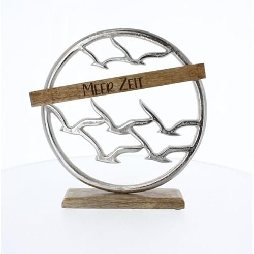 mica Living Dekoring - Meer Zeit - Silber/braun - ca. 25 x 5 x 27 cm