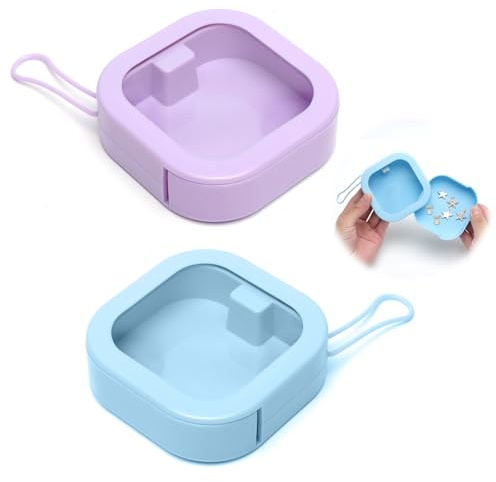 TNSLAND 2 Pezzi Scatola Organizzatrice per Capelli, Porta Mollette Capelli, Portatile