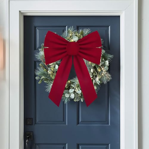 XIMISHOP 6 Stück Weihnachten Schleifen Large, Rote Schleifen Weihnachtsbaum 27x35cm Weihnachtsschleifen Weihnachtsdeko Zierschleifen Weihnachtsbogen Geschenkschleife für Weihnachtskranz&Baum&Tür Deko