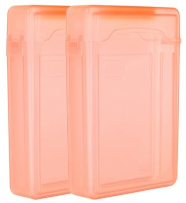 PATIKIL 6.5 x 4.5 Festplatten Gehäuse 2 Stück Plastik Festplatten Aufbewahrungsbox Tragbare Antistatische Hülle Für 3.5 Externe SSD HDD Orange