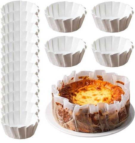 50x Capacillos Para Muffins Para Hornear - 4/6/8 Pulgadas Capacillos Para Cupcakes, Redondos, Antiadherentes, Reutilizables, Para Hornear Fácilmente Para Servir Pasteles, Tartas, Tartas De Queso