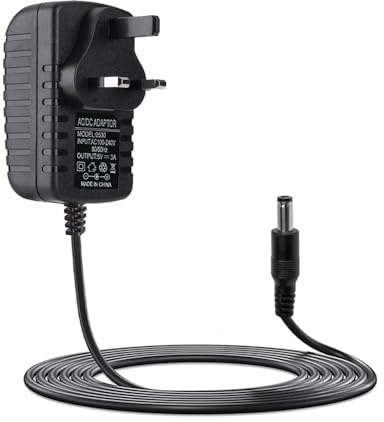 Vmoomax 5V 3A Universal Power Supply Adapter, UK Plug AC 100–240V to 5V Charger for Baby Monitor, Wireless Speaker, TV Box, Router, LED Strip, Digital Photo Frame and Small Household Electronics.