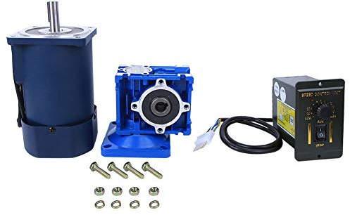 RASTKY Moteur de Contrôle de Vitesse AC 90 W, Moteur Réducteur à Vis sans Fin pour équipement de Machines, à Engrenages à Faible Bruit pour Machines de Convoyeur, D', 220 VAC (Rapport de réduction