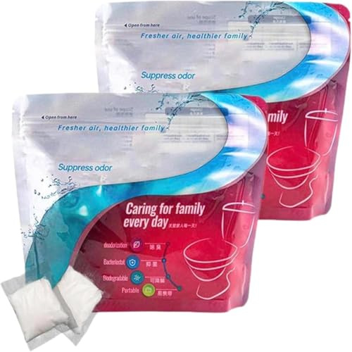 Generisch 60 Stück Toiletten Absorber Pulver | Absorber Campingtoilette Granulat Geruchsbeseitiger Und Urin Festiger | Camping Toiletten Zusatz Ideal Für Wandern, Bergsteigen Und Outdoor Reisen