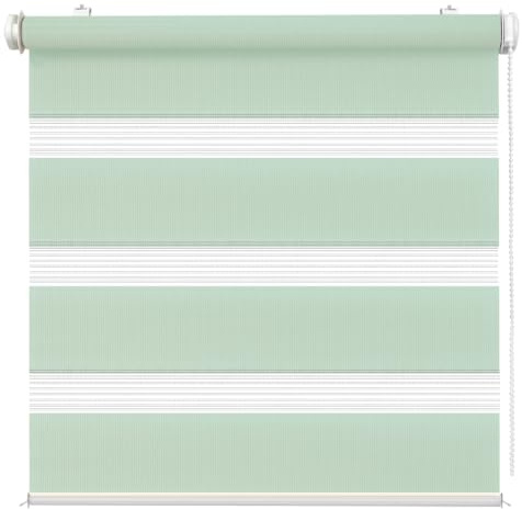 Doppelrollo Klemmfix ohne Bohren für Fenster und Türen, Tag und Nacht Rollo mit Sichtschutz, Lichtschutz, Seitenzugrollo stufenlos verstellbar, Mint