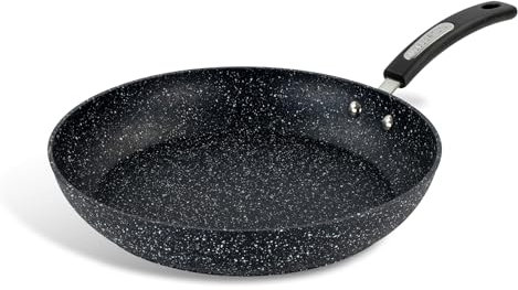 Scoville NEVERSTICK 30cm Frying Pan, Large Non-Stick Frying Pan, 12 Diameter, Suitable for All Hobs Including Induction, Rapid Heat Distribution, Perfect for Frying Eggs, PFOA Free, Aluminium, Black