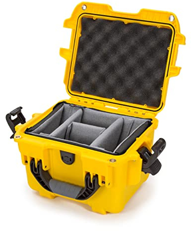 Nanuk 908 Wasserdichter Hartschalenkoffer mit gepolsterten Trennwänden, Gelb