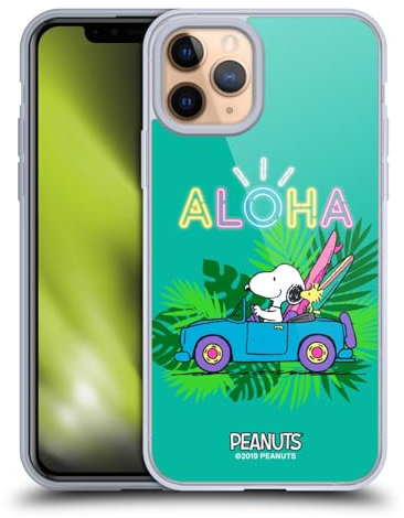 Head Case Designs Offizielle Peanuts Tropischer Surf Snoopy Aloha Disco Soft Gel Handyhülle Hülle kompatibel mit Apple iPhone 11 Pro
