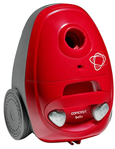 CONCEPT Hausgeräte VP8350 Bello Bodenstaubsauger mit Beutel, 700 W, antibakterieller HEPA-Filter 10, ECO-Bodendüse und Fügendüse, Rot