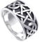 MATERIA Damen Herren Ring Pentagramm 925 Silber antik breit 7,2g keltisch #SR-112, Ringgrößen:57 (18.1 mm Ø)