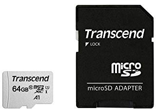 Transcend - 64Go - SDXC/SDHC 300S Carte microSD 64 Go avec adaptateur SD - TS64GUSD300S-A